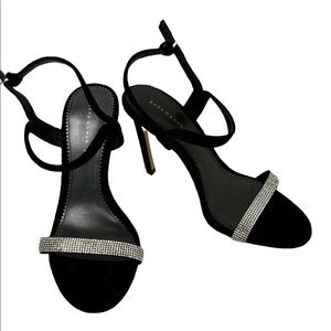 Zara crystal suede heels sandals
